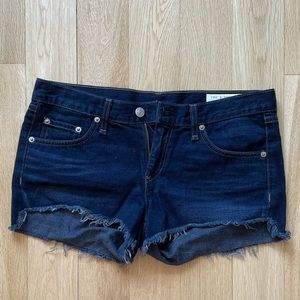 Rag & Bone Dark Wash Cut Off Jean Shorts - Size 26